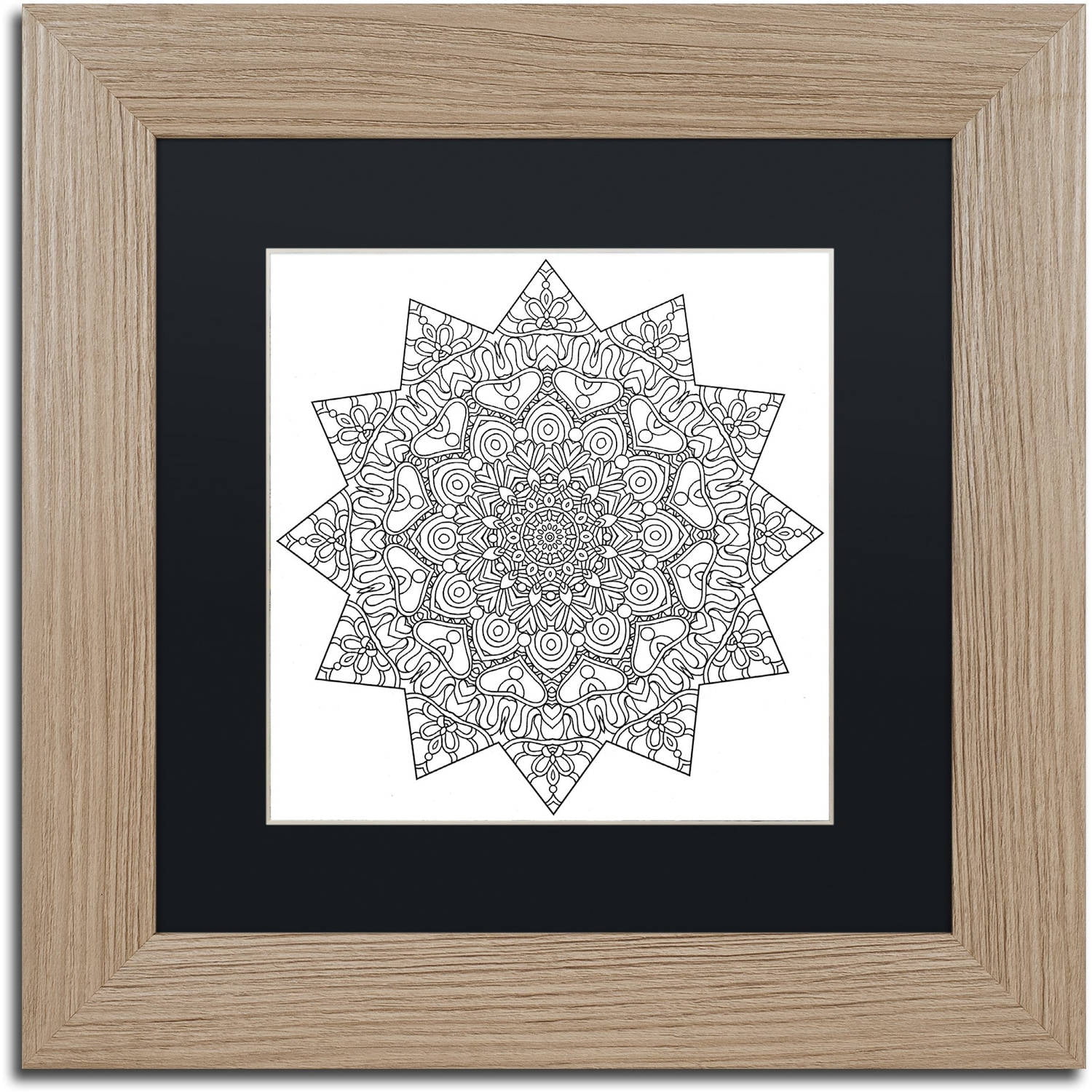 Trademark Fine Art "Mixed Coloring Book 4" Canvas Art by Kathy G. Ahrens, Black Matte, Birch Frame