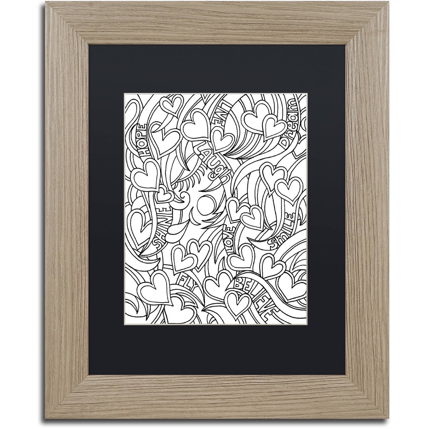 Trademark Fine Art "Mixed Coloring Book 41" Canvas Art by Kathy G. Ahrens, Black Matte, Birch Frame