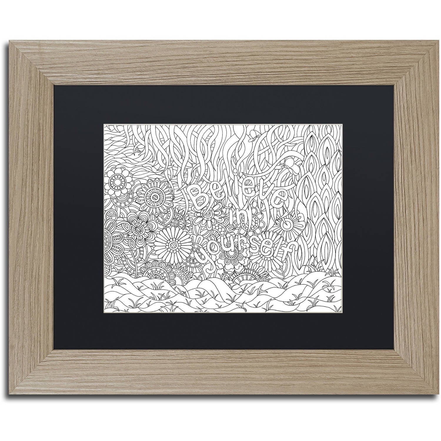 Trademark Fine Art "Mixed Coloring Book 42" Canvas Art by Kathy G. Ahrens, Black Matte, Birch Frame