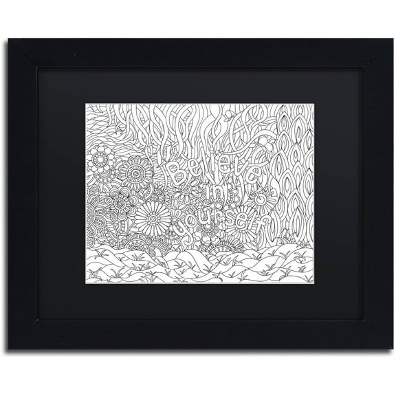 Trademark Fine Art "Mixed Coloring Book 42" Canvas Art by Kathy G. Ahrens, Black Matte, Black Frame