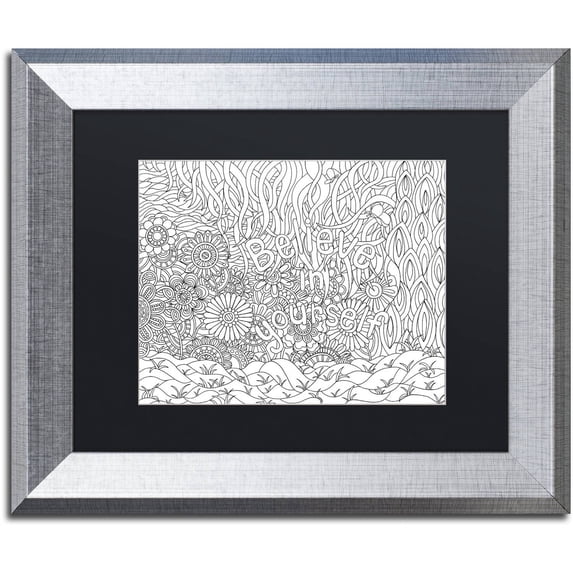 Trademark Fine Art "Mixed Coloring Book 42" Canvas Art by Kathy G. Ahrens, Black Matte, Silver Frame