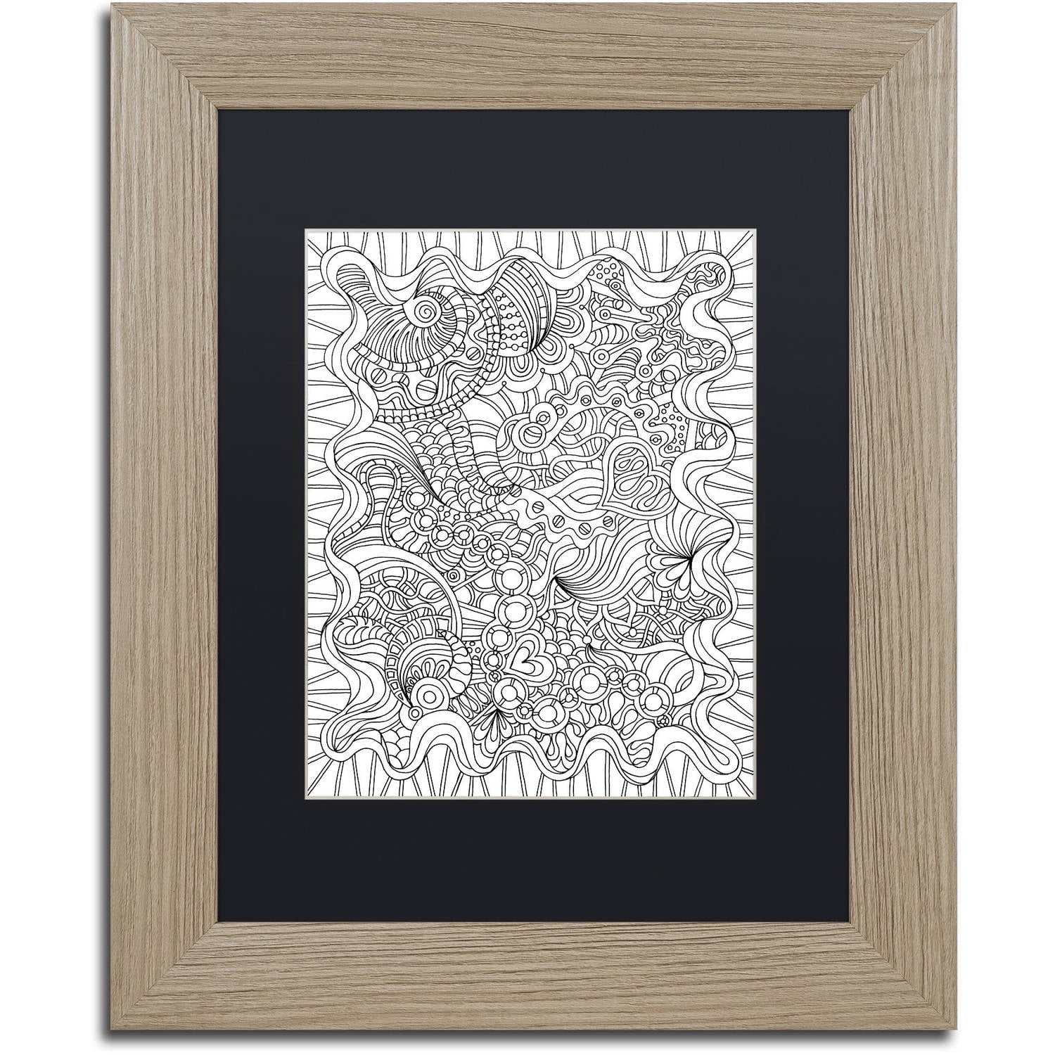 Trademark Fine Art "Mixed Coloring Book 43" Canvas Art by Kathy G. Ahrens, Black Matte, Birch Frame