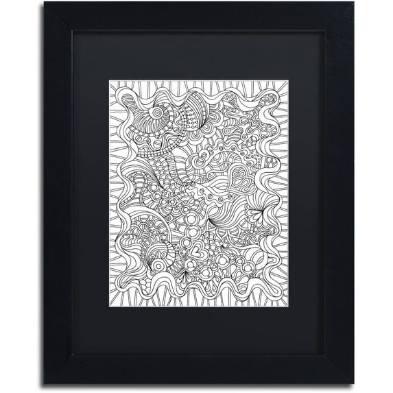 Trademark Fine Art "Mixed Coloring Book 43" Canvas Art by Kathy G. Ahrens, Black Matte, Black Frame
