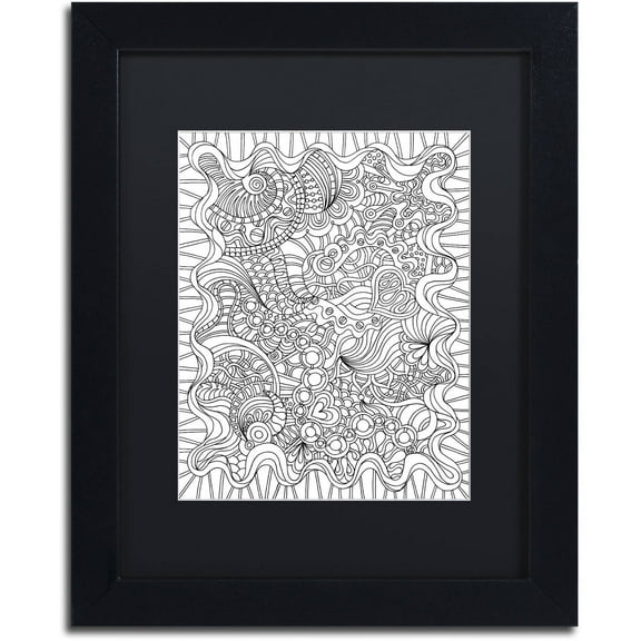 Trademark Fine Art "Mixed Coloring Book 43" Canvas Art by Kathy G. Ahrens, Black Matte, Black Frame