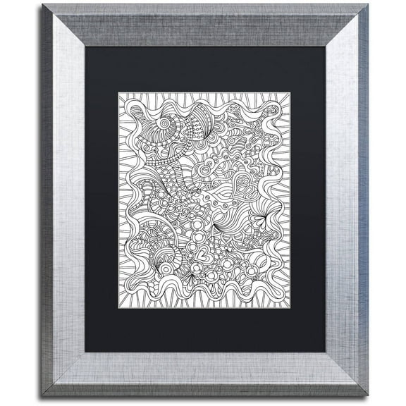 Trademark Fine Art "Mixed Coloring Book 43" Canvas Art by Kathy G. Ahrens, Black Matte, Silver Frame
