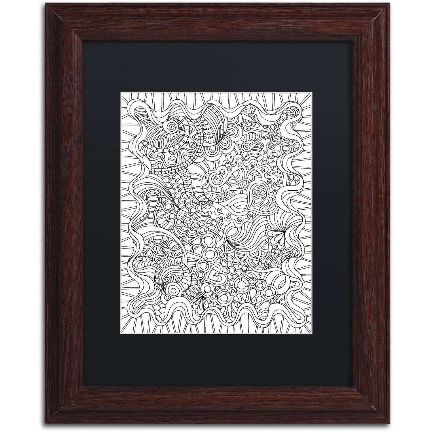 Trademark Fine Art "Mixed Coloring Book 43" Canvas Art by Kathy G. Ahrens, Black Matte, Wood Frame