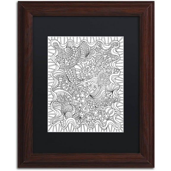 Trademark Fine Art "Mixed Coloring Book 43" Canvas Art by Kathy G. Ahrens, Black Matte, Wood Frame