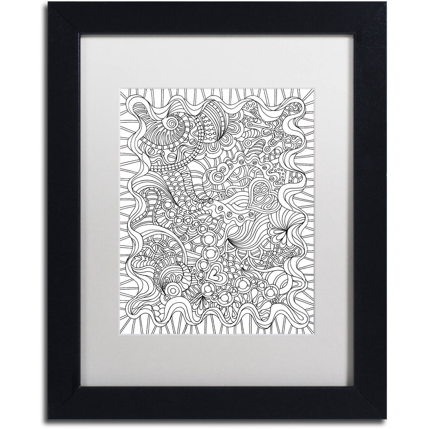 Trademark Fine Art "Mixed Coloring Book 43" Canvas Art by Kathy G. Ahrens, White Matte, Black Frame