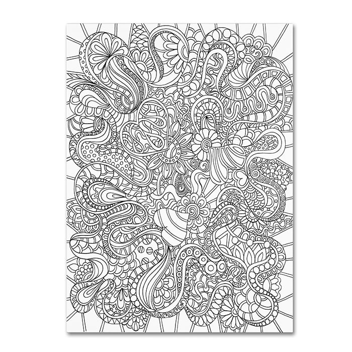 Kathy G. Ahrens 'Mixed Coloring Book 44' 14 x 19 Canvas Art