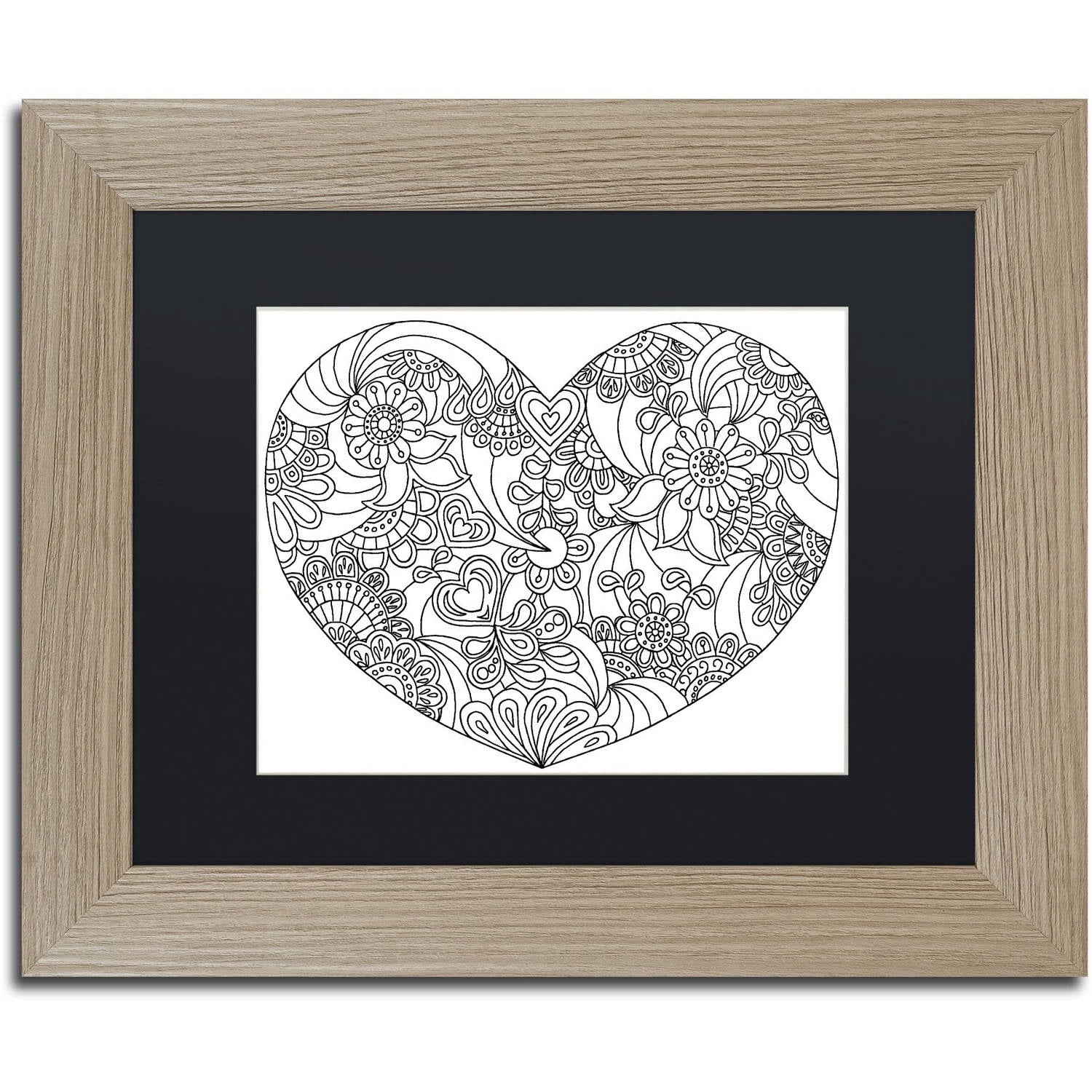 Trademark Fine Art "Mixed Coloring Book 45" Canvas Art by Kathy G. Ahrens, Black Matte, Birch Frame