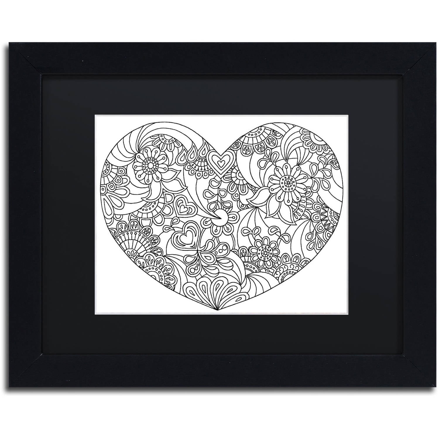 Trademark Fine Art "Mixed Coloring Book 45" Canvas Art by Kathy G. Ahrens, Black Matte, Black Frame