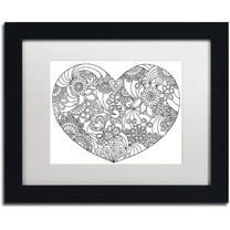 Trademark Fine Art "Mixed Coloring Book 45" Canvas Art by Kathy G. Ahrens, White Matte, Black Frame
