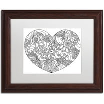 Trademark Fine Art "Mixed Coloring Book 45" Canvas Art by Kathy G. Ahrens, White Matte, Wood Frame