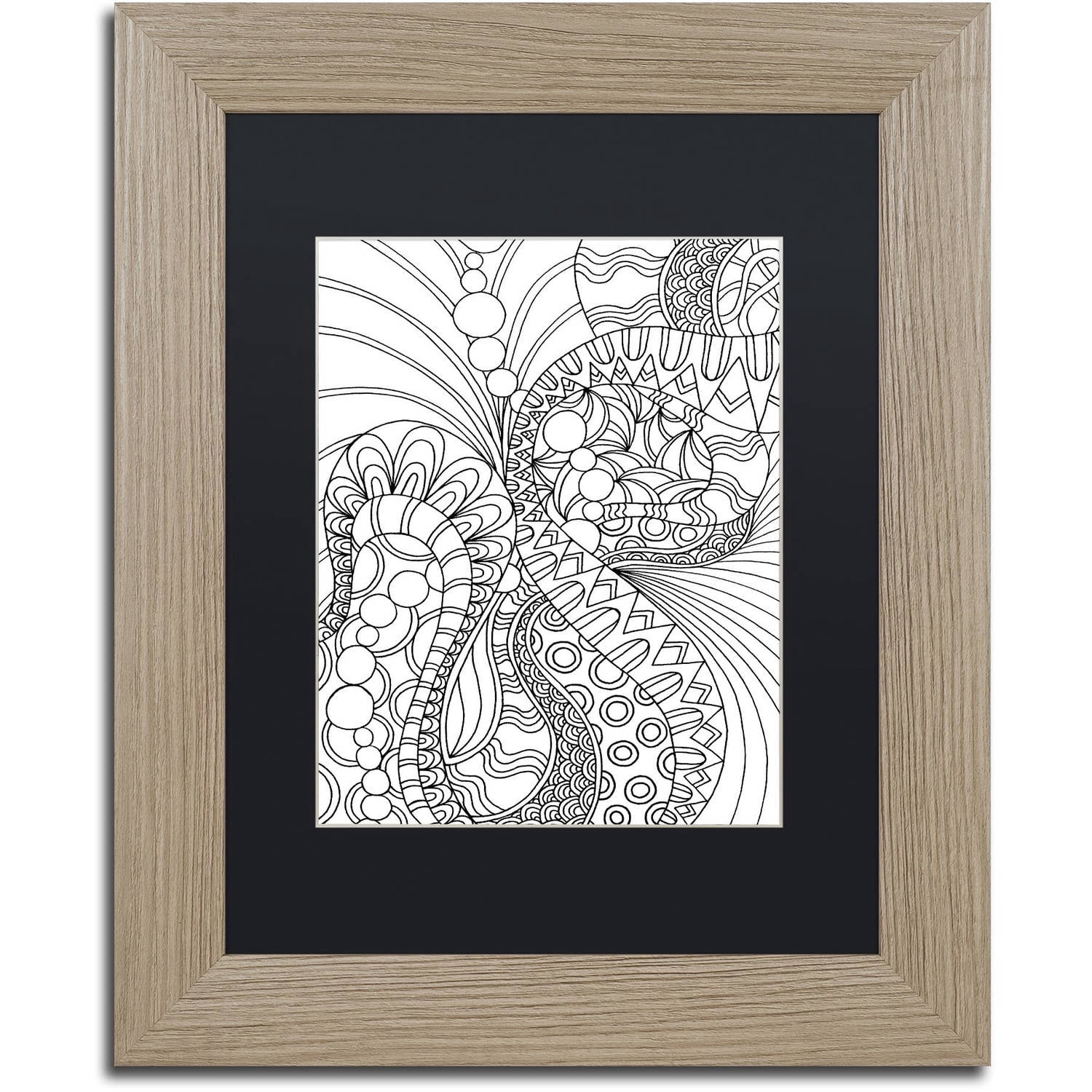 Trademark Fine Art "Mixed Coloring Book 46" Canvas Art by Kathy G. Ahrens, Black Matte, Birch Frame