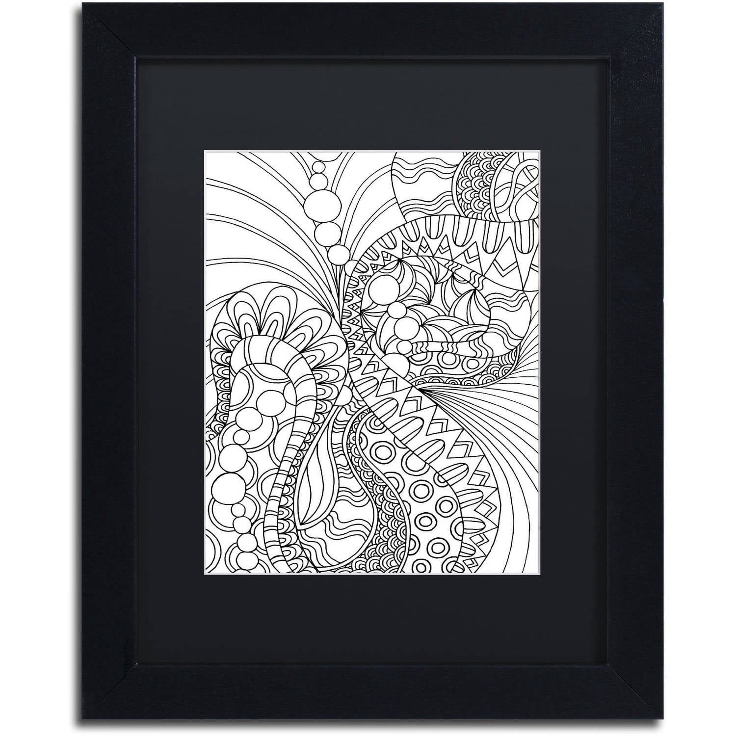 Trademark Fine Art "Mixed Coloring Book 46" Canvas Art by Kathy G. Ahrens, Black Matte, Black Frame