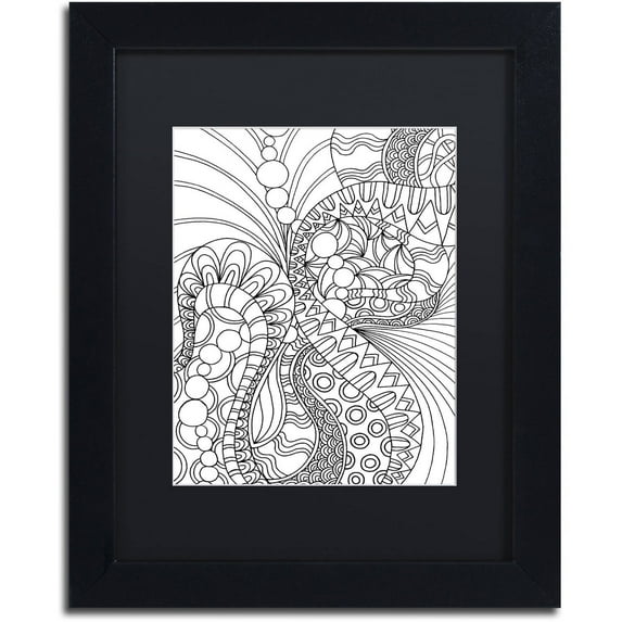 Trademark Fine Art "Mixed Coloring Book 46" Canvas Art by Kathy G. Ahrens, Black Matte, Black Frame