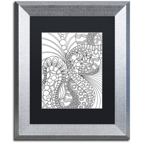 Trademark Fine Art "Mixed Coloring Book 46" Canvas Art by Kathy G. Ahrens, Black Matte, Silver Frame