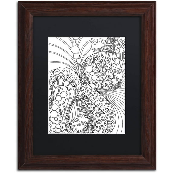 Trademark Fine Art "Mixed Coloring Book 46" Canvas Art by Kathy G. Ahrens, Black Matte, Wood Frame