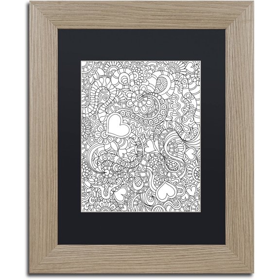 Trademark Fine Art "Mixed Coloring Book 49" Canvas Art by Kathy G. Ahrens, Black Matte, Birch Frame