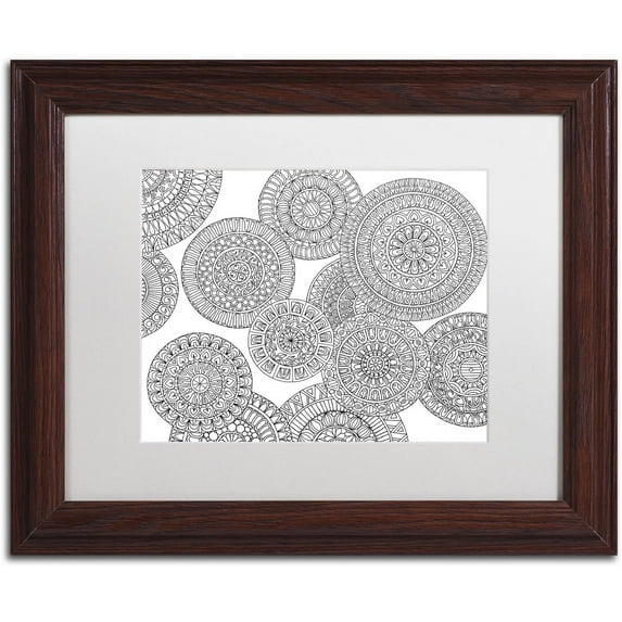 Trademark Fine Art "Mixed Coloring Book 50" Canvas Art by Kathy G. Ahrens, White Matte, Wood Frame