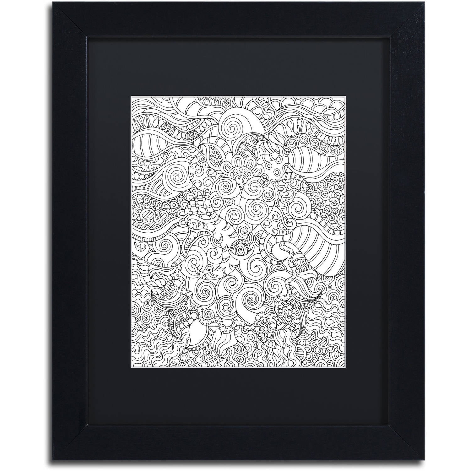 Trademark Fine Art "Mixed Coloring Book 53" Canvas Art by Kathy G. Ahrens, Black Matte, Black Frame