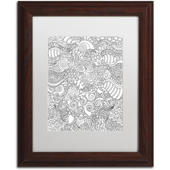 Trademark Fine Art "Mixed Coloring Book 53" Canvas Art by Kathy G. Ahrens, White Matte, Wood Frame