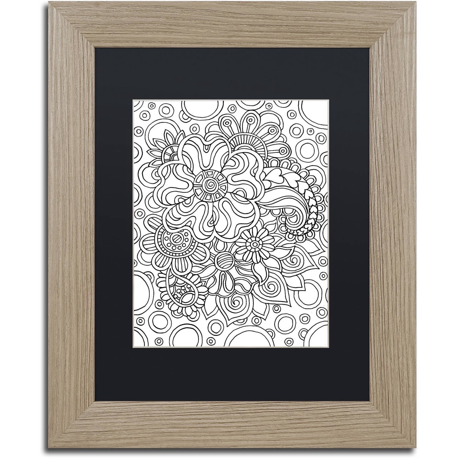 Trademark Fine Art "Mixed Coloring Book 54" Canvas Art by Kathy G. Ahrens, Black Matte, Birch Frame