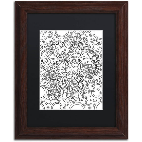 Trademark Fine Art "Mixed Coloring Book 54" Canvas Art by Kathy G. Ahrens, Black Matte, Wood Frame