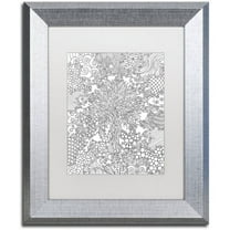 Trademark Fine Art "Mixed Coloring Book 55" Canvas Art by Kathy G. Ahrens, White Matte, Silver Frame