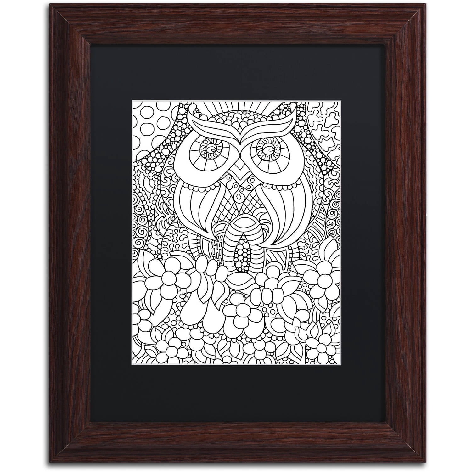 Trademark Fine Art "Mixed Coloring Book 56" Canvas Art by Kathy G. Ahrens, Black Matte, Wood Frame