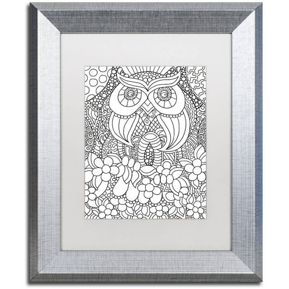 Trademark Fine Art "Mixed Coloring Book 56" Canvas Art by Kathy G. Ahrens, White Matte, Silver Frame