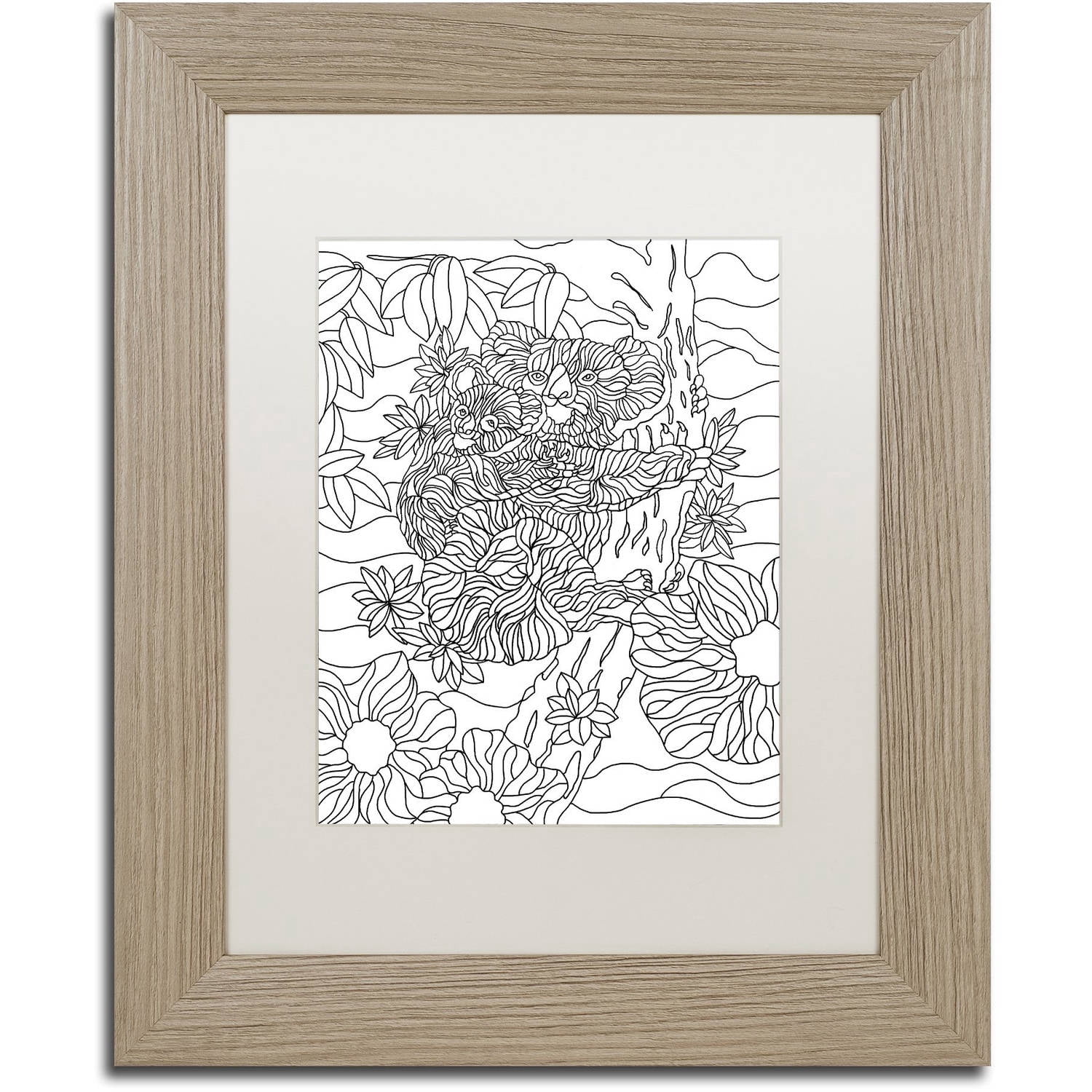 Trademark Fine Art "Mixed Coloring Book 59" Canvas Art by Kathy G. Ahrens, White Matte, Birch Frame