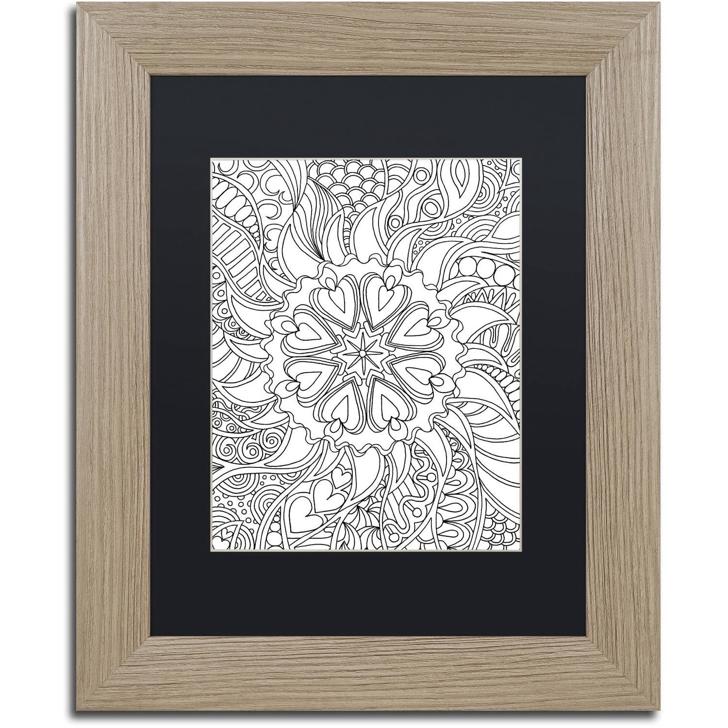 Trademark Fine Art "Mixed Coloring Book 61" Canvas Art by Kathy G. Ahrens, Black Matte, Birch Frame