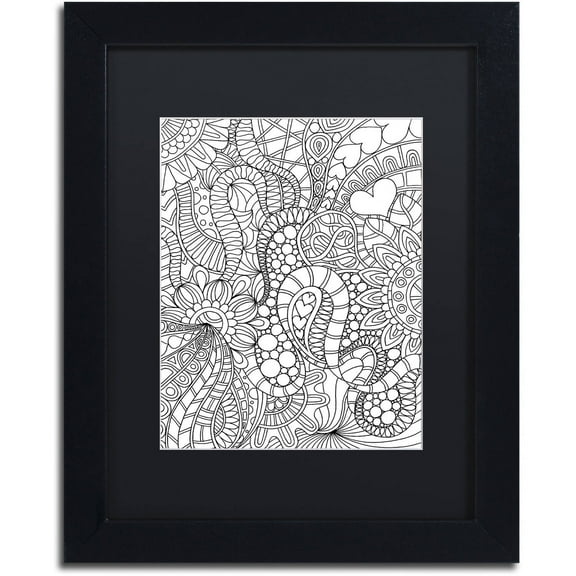 Trademark Fine Art "Mixed Coloring Book 62" Canvas Art by Kathy G. Ahrens, Black Matte, Black Frame
