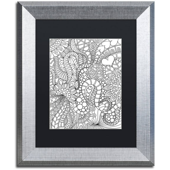 Trademark Fine Art "Mixed Coloring Book 62" Canvas Art by Kathy G. Ahrens, Black Matte, Silver Frame