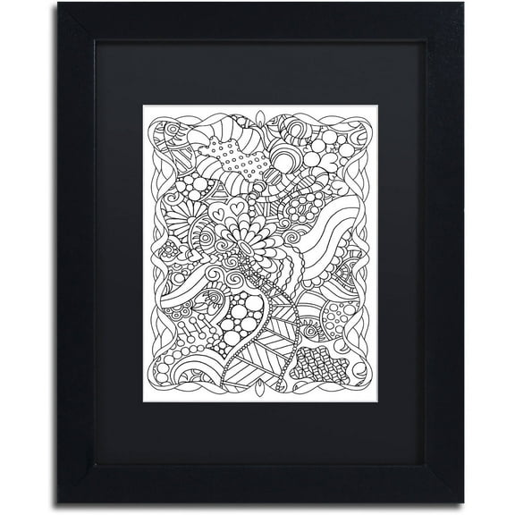 Trademark Fine Art "Mixed Coloring Book 63" Canvas Art by Kathy G. Ahrens, Black Matte, Black Frame