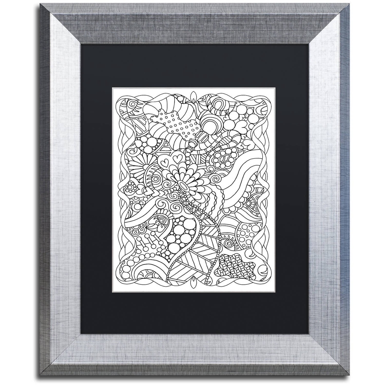 Trademark Fine Art "Mixed Coloring Book 63" Canvas Art by Kathy G. Ahrens, Black Matte, Silver Frame