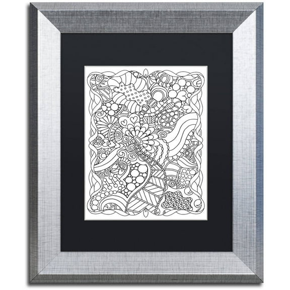 Trademark Fine Art "Mixed Coloring Book 63" Canvas Art by Kathy G. Ahrens, Black Matte, Silver Frame