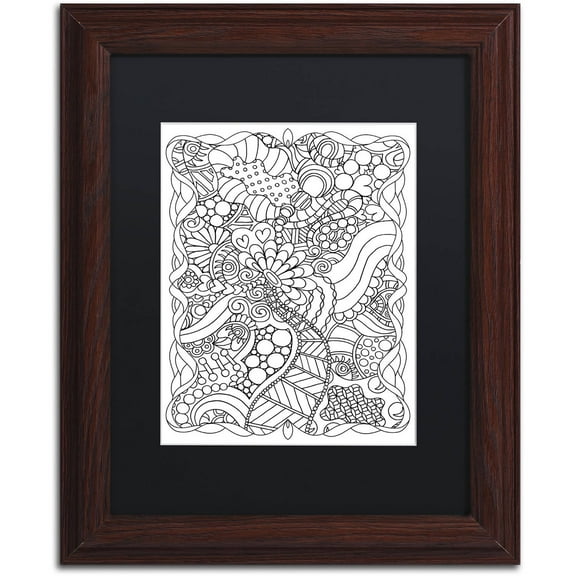 Trademark Fine Art "Mixed Coloring Book 63" Canvas Art by Kathy G. Ahrens, Black Matte, Wood Frame