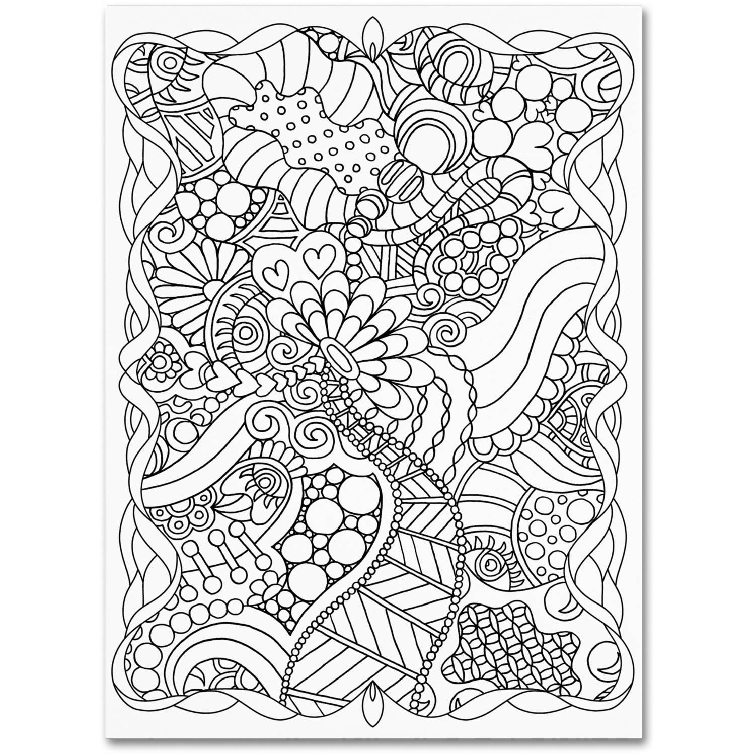 24 X 24 Large Coloring Poster Zentangle I 