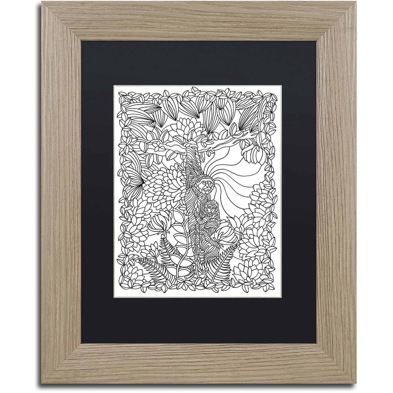 Trademark Fine Art "Mixed Coloring Book 64" Canvas Art by Kathy G. Ahrens, Black Matte, Birch Frame