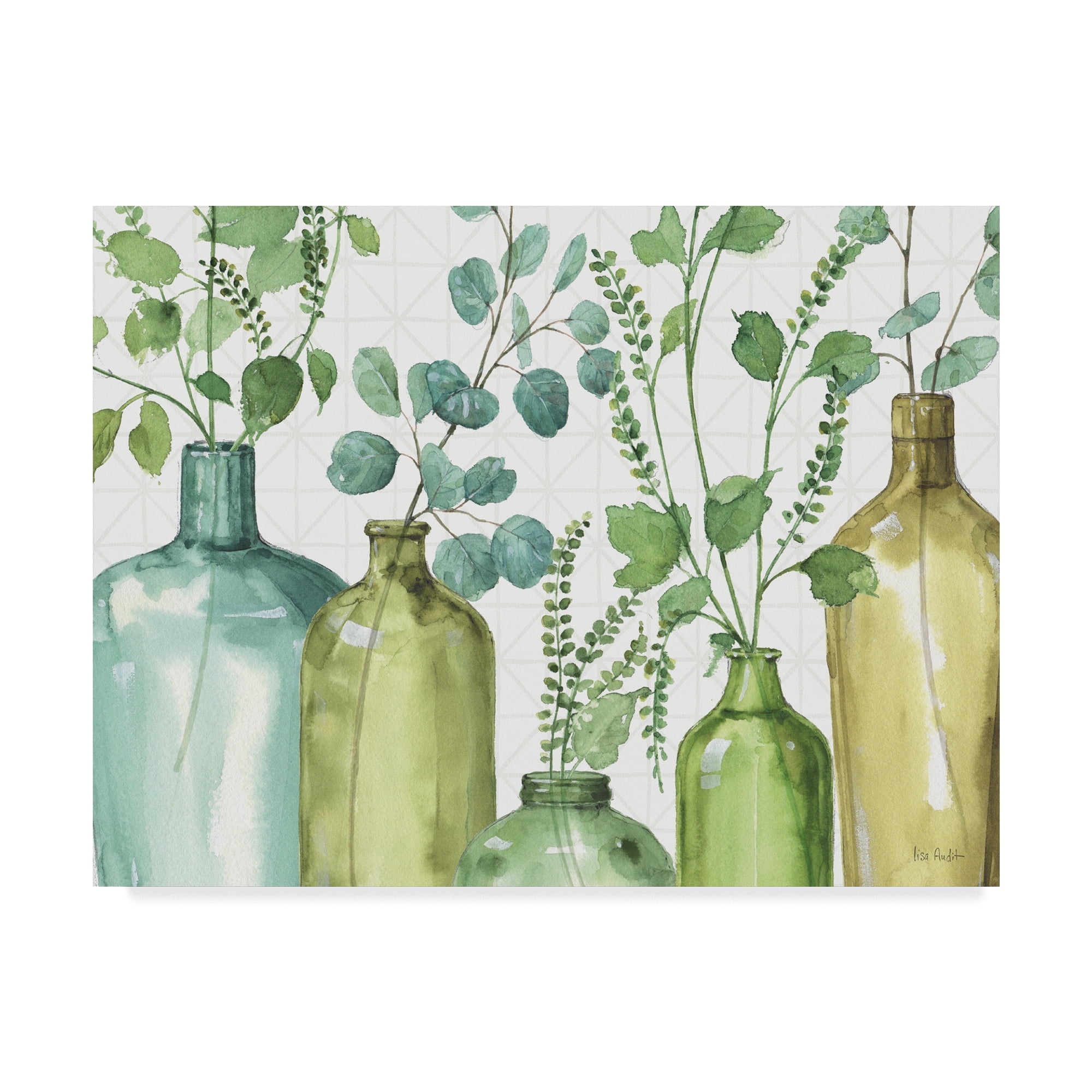 Green and Tan Botanical Framed Canvas Art, 24 x 32