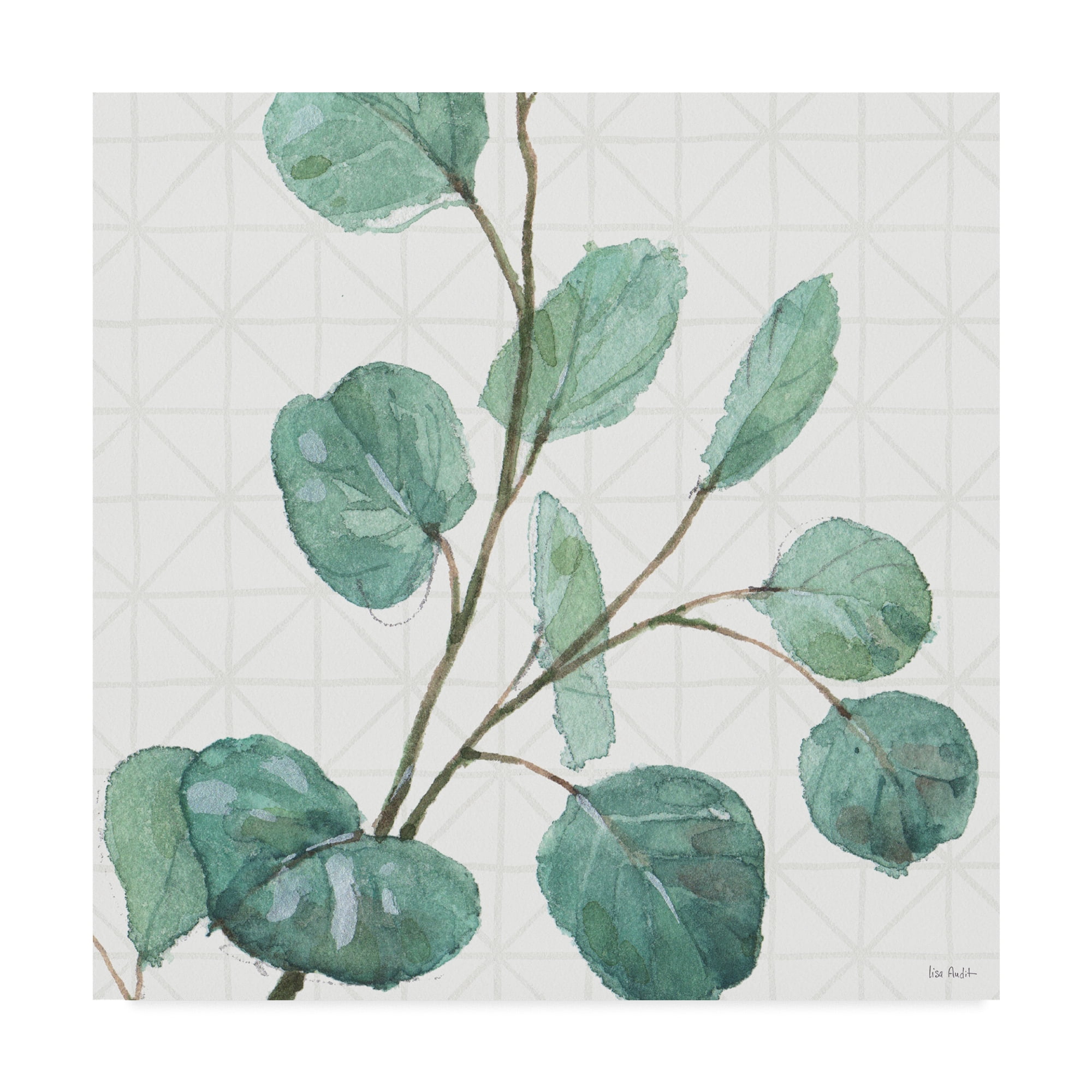 14 x 14 Framed Green Leaves Canvas Art