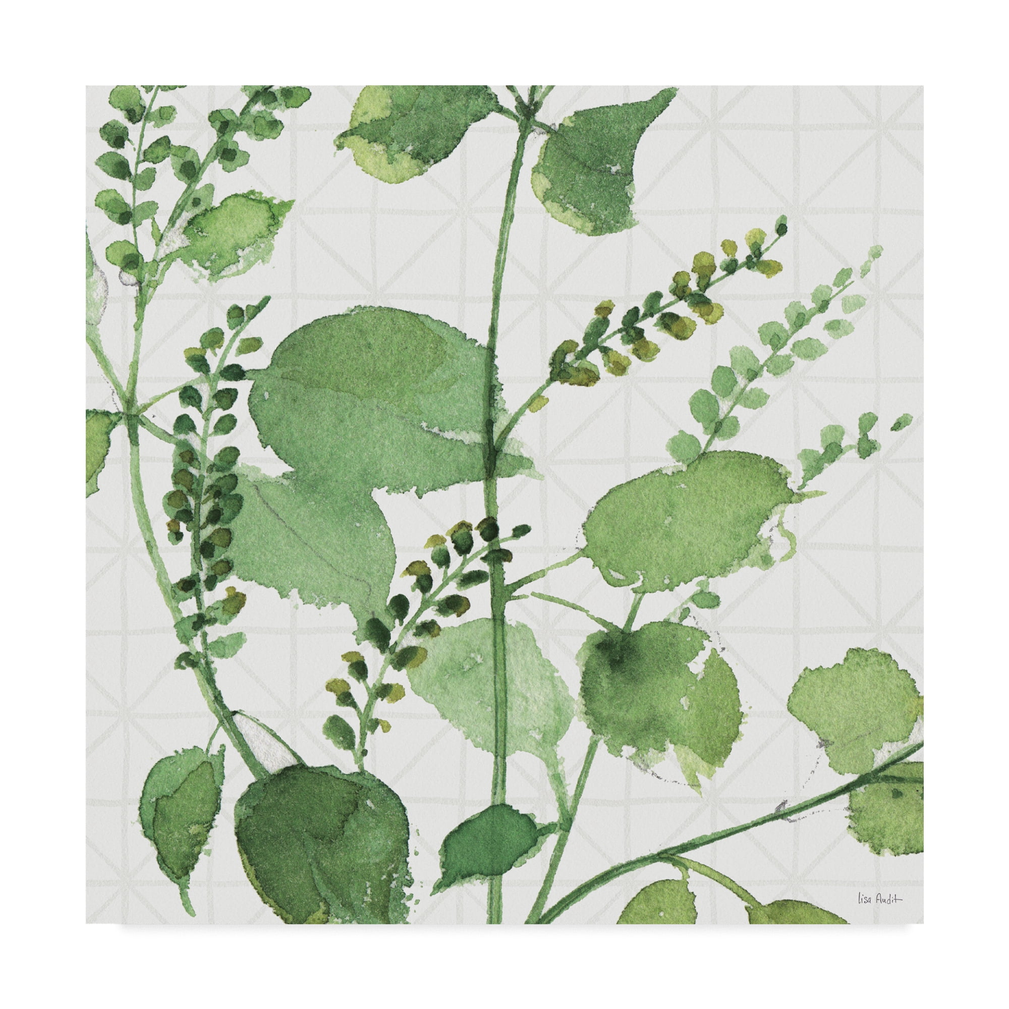 Lisa Audit Green Leaves Framed Canvas Art, 18 x 18 Inches