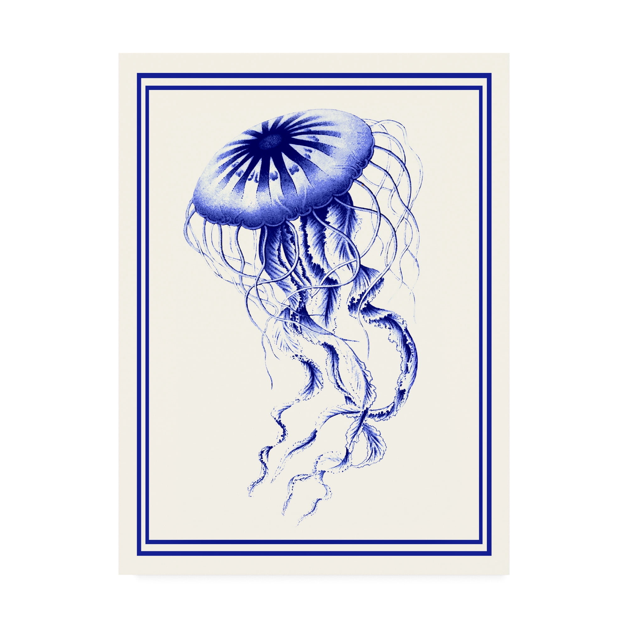 Trademark Fine Art 'Mixed Nautical Blue on Cream c' Canvas Art by Fab Funky