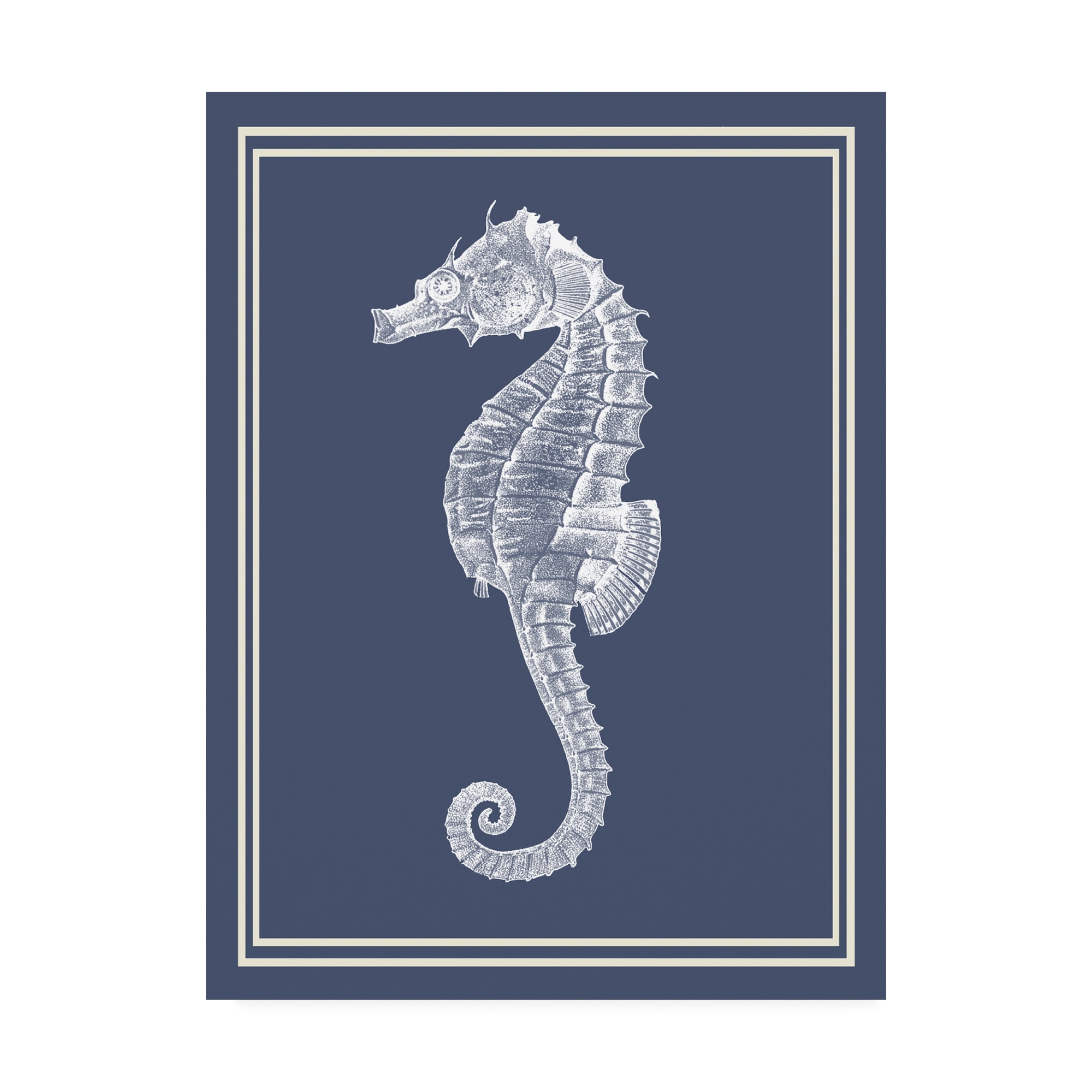 Trademark Fine Art 'Mixed Nautical White On Indigo Blue D' Canvas Art by Fab Funky