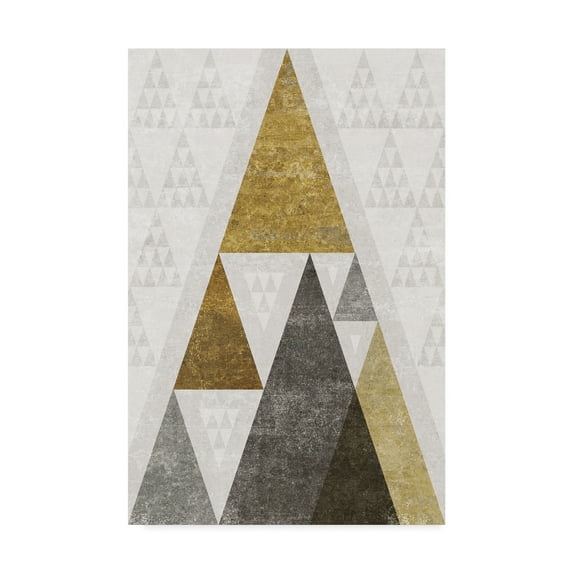 Trademark Fine Art 'Mod Triangles III Gold' Canvas Art by Michael Mullan