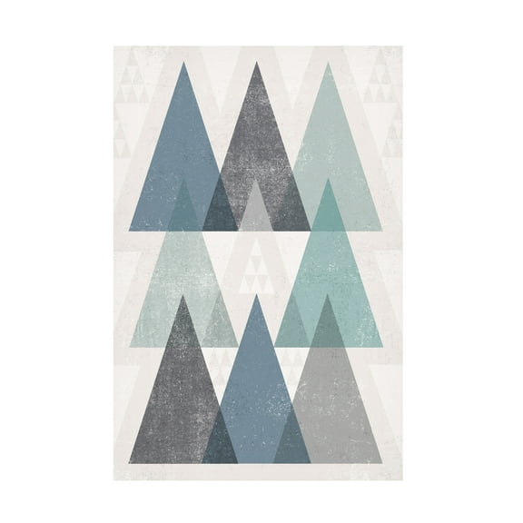 Trademark Fine Art 'Mod Triangles IV Blue' Canvas Art by Michael Mullan