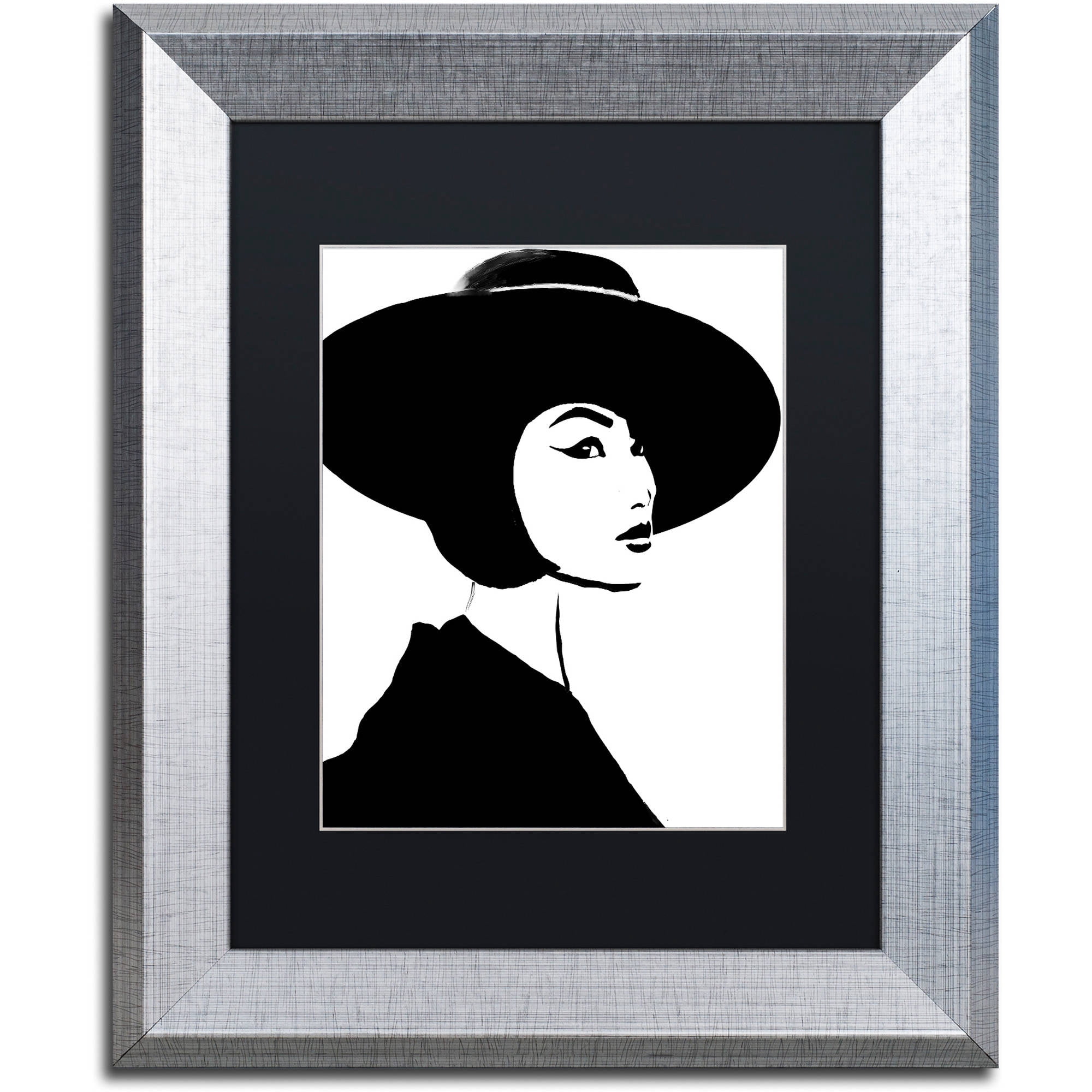 Trademark Fine Art "Mode" Canvas Art by Color Bakery Black Matte, Silver Frame