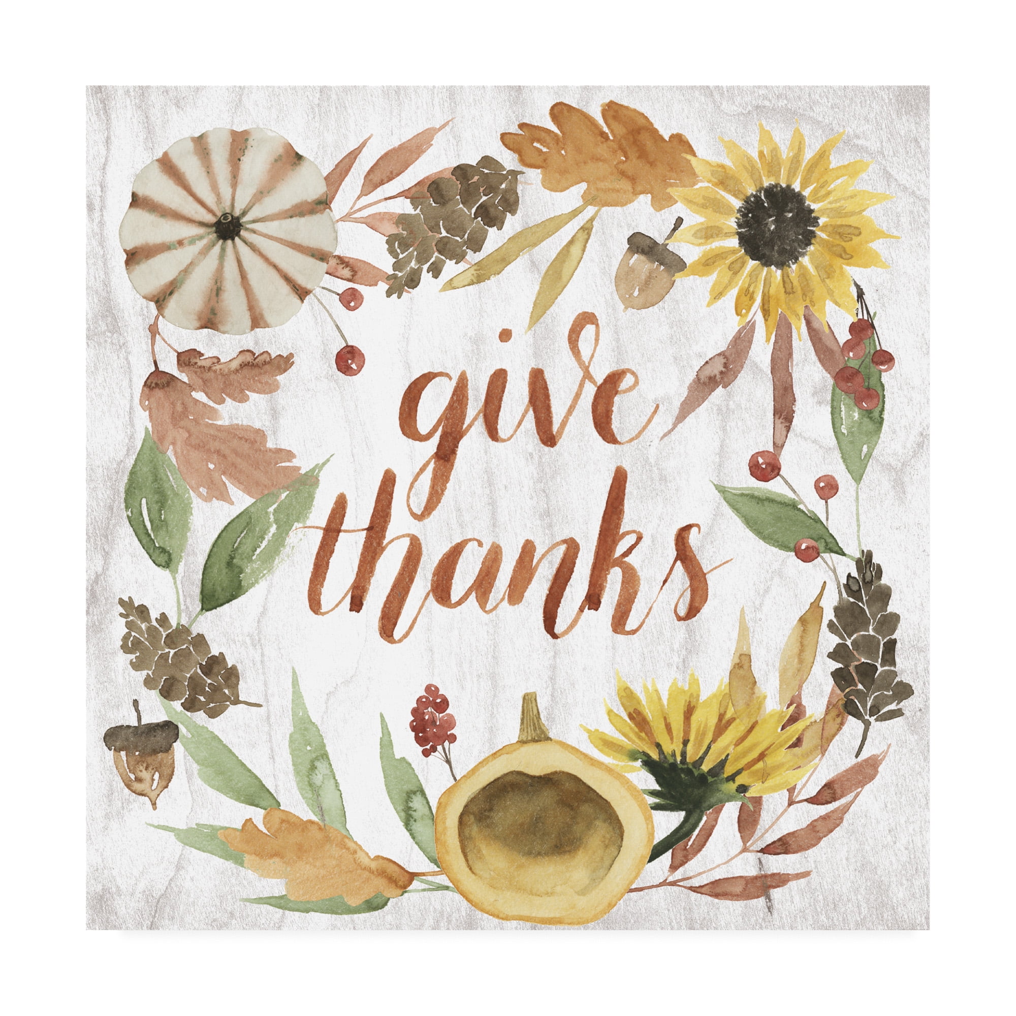 Autumn Harvest Give Thanks Canvas Wall Art